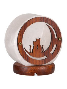Mini Lampada di Sale Bianco Himalayano USB - Gatti - 2