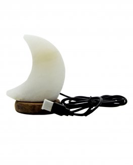 Mini Lampada di Sale Bianco Himalayano USB - Luna - 5