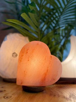 Mini Lampada di Sale Rosa dell' Himalaya con Presa USB - Cuore - 3