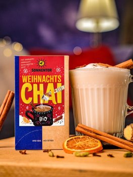 Miscela di Tè Nero Biologico Aromatizzato con Olio Essenziale di Arancia - Chai di Natale - 3