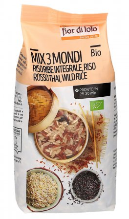 Mix 3 Mondi Bio - Riso Ribe Integrale, Riso Rosso Thai e Wild Rice - 1