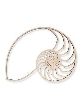 Nautilus, Spirale Aurea - Decorazione Traforata in Legno Betulla - 2