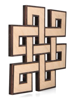 Nodo Mistico Inciso in Legno di Betulla - Srivatsa - 2