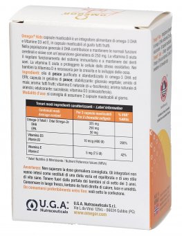 Omegor Kids - Integratore di Omega 3 DHA e Vitamina D3 ed E - Capsule Masticabili - 2