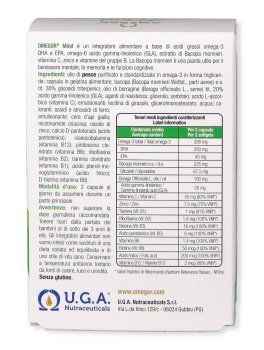 Omegor® Mind - Integratore di Omega-3 e 6, Bacopa, Zinco e Vitamine del Gruppo B - 3