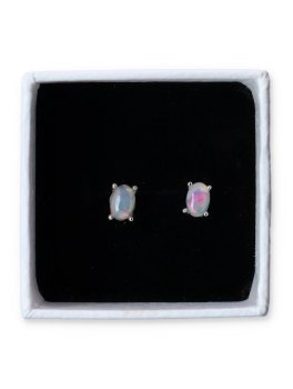 Orecchini in Argento e Opale Bianco - 1