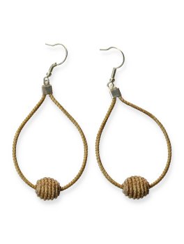 Orecchini in Oro Vegetale Capim Dourado - Goccia con Sfera - 2