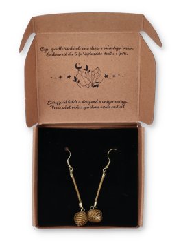 Orecchini in Oro Vegetale Capim Dourado - Lunghi con Sfera - 4