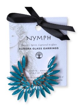 Orecchini in Vetro Nymph Aurora Angel Wings - Verde Acqua - 2