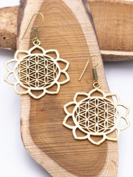 Orecchini Mandala e Cuori - Colore Oro - 3