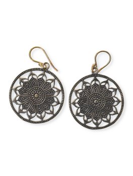 Orecchini Mandala Loto in Ottone Dorato - 2