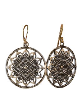 Orecchini Mandala Loto in Ottone Dorato - 3