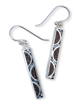 Orecchini Rettangolari in Argento con Conchiglia - 2