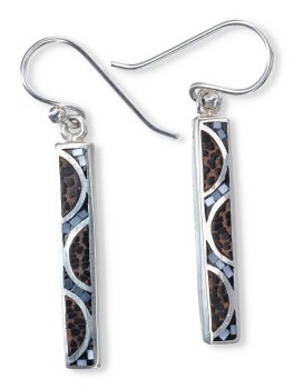 Orecchini Rettangolari in Argento con Conchiglia - 3