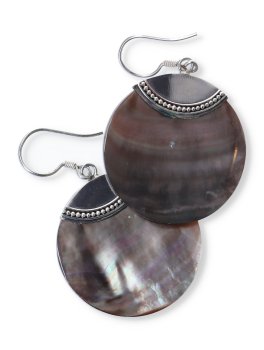 Orecchini Rotondi in Argento e Madreperla - 3