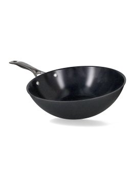 Padella Wok in Alluminio con Manico Serie Alba - 2
