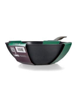 Padella Wok in Alluminio con Manico Serie Alba - 4