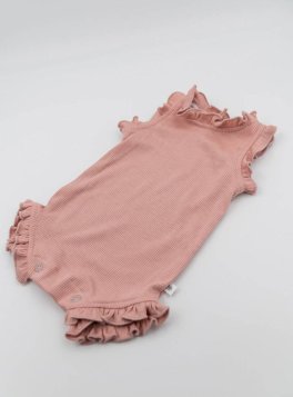 Pagliaccetto Bimba Bordi Volant - Rosa Scuro - 2