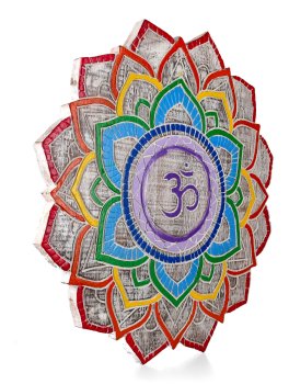 Pannello in Legno Fiore di Loto - Om e 7 Chakra - 3