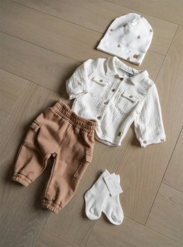 Pantaloncino Bimbo con Tasche - Camel - 2