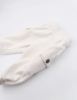 Pantaloncino Bimbo con Tasche - Offwhite - 2