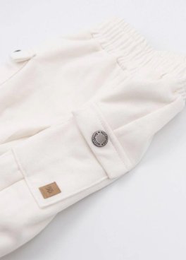 Pantaloncino Bimbo con Tasche - Offwhite - 3