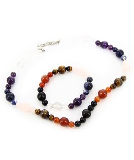 Parure 7 Chakra - Collana + Bracciale con Pietre Naturali - 2
