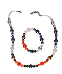 Parure 7 Chakra - Collana + Bracciale con Pietre Naturali - 1