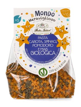 Pasta con Carota, Spinaci, Pomodoro e Mais Bio - Stelline - 1