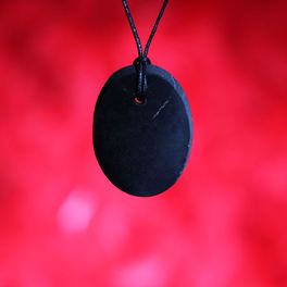 Pendente di Shungite lucida - Ovale Bisellato - 2