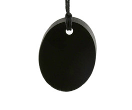Pendente di Shungite lucida - Ovale Bisellato - 1