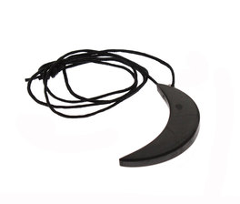 Pendente di Shungite lucida - Spicchio di Luna - 2