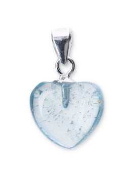 Pendente in Argento e Cuore Topazio Blu - 1