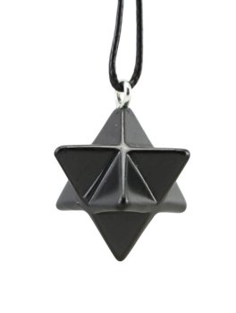 Pendente Merkaba in Shungite con Cordino - 1