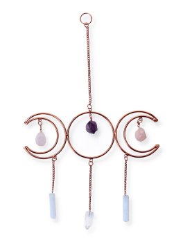 Pendente per Finestre Tripla Luna - Triangolo d'Oro - Selenite - 3