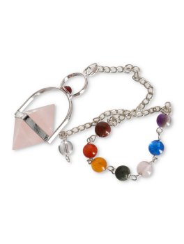 Pendolo Doppia Piramide con Catenella 7 Chakra - 1