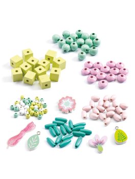 Perle in Legno - Foglie e Fiori - 5
