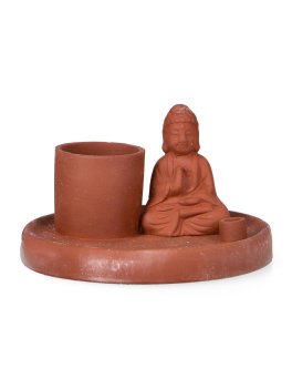 Piattino Portaincenso Multiuso Terracotta Buddha - 2