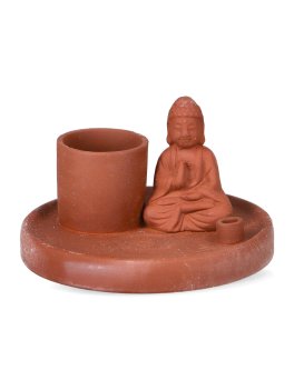 Piattino Portaincenso Multiuso Terracotta Buddha - 1