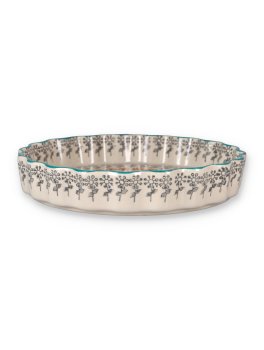Piatto da Quiche in Gres Ø 22 cm - Floral Arancione e Blu - 3