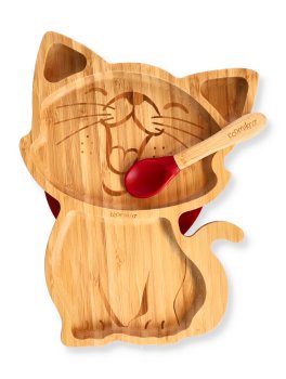 Piatto Gatto in Bambù con Cucchiaio - 2