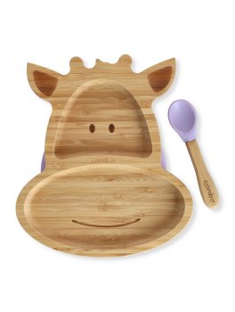 Piatto Giraffa in Bambù con Cucchiaio - 3