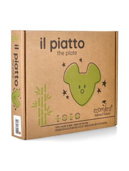 Piatto Topo in Bambù con Cucchiaio - 3
