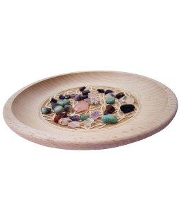 Piatto in Legno Fiore della Vita per Cristalli - 4