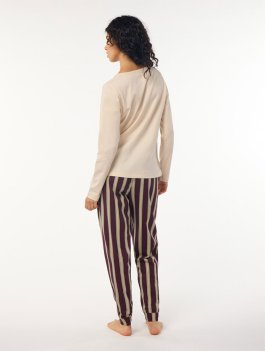 Pigiama Donna Fusa Fig Stripes Ecrù - Taglia S - 5
