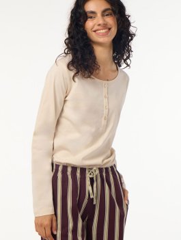Pigiama Donna Fusa Fig Stripes Ecrù - Taglia S - 4
