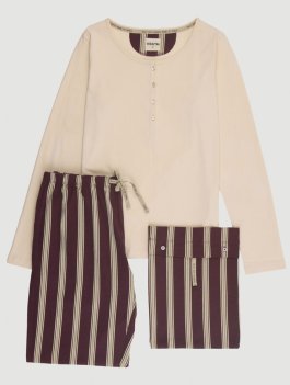 Pigiama Donna Fusa Fig Stripes Ecrù - Taglia S - 3