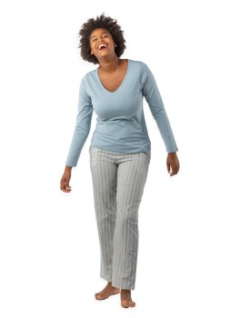 Pigiama Donna in Cotone Biologico "Alfa Stripes" Turmalina - 1