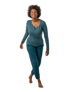 Pigiama Donna in Cotone Biologico "Beta Ocean Shine" - 1