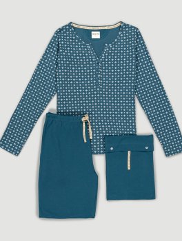 Pigiama Donna in Cotone Biologico "Beta Ocean Shine" - 3